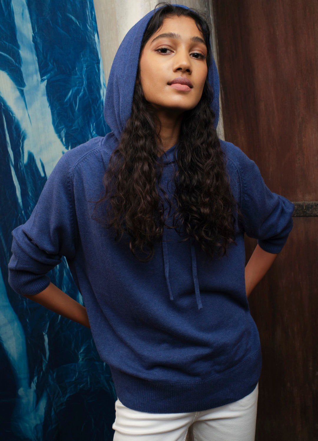 Buy No Nasties Sustainable Ocean Blue Pullover Hoodie For Women Online