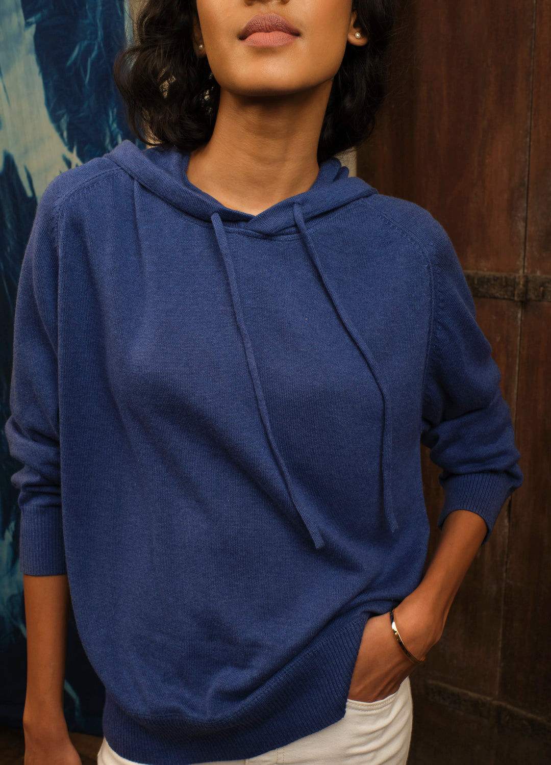 Buy No Nasties Sustainable Ocean Blue Pullover Hoodie For Women Online
