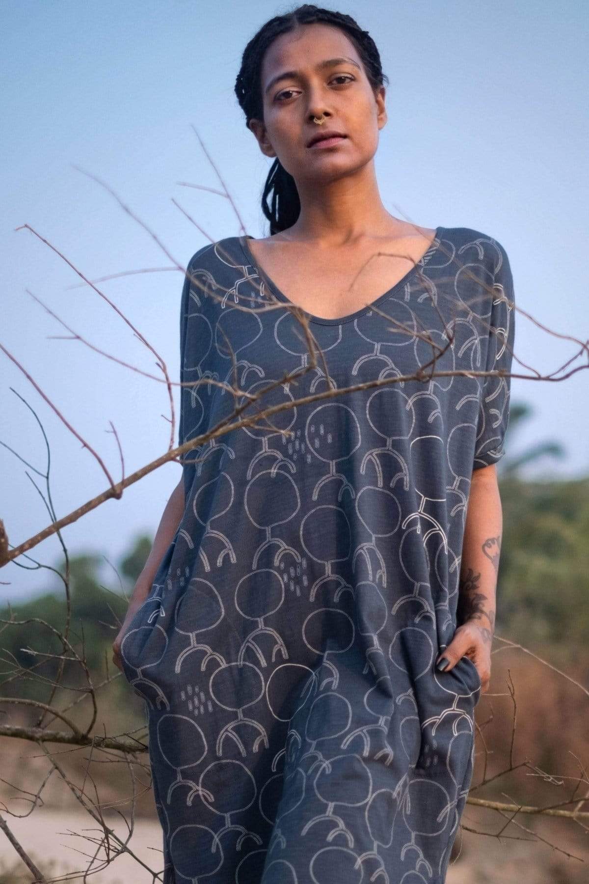 Raia Kaftan Dress-No Nasties - Organic Cotton Clothing