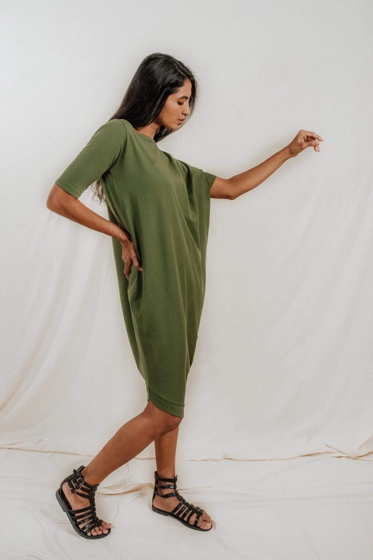 Roanne Drape Dress-No Nasties - Organic Cotton Clothing