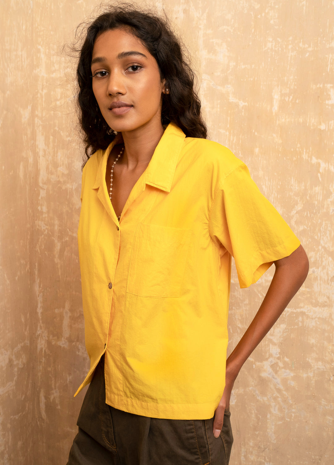 Sunflower Easy Yellow Cotton Summer Shirt For Women Online