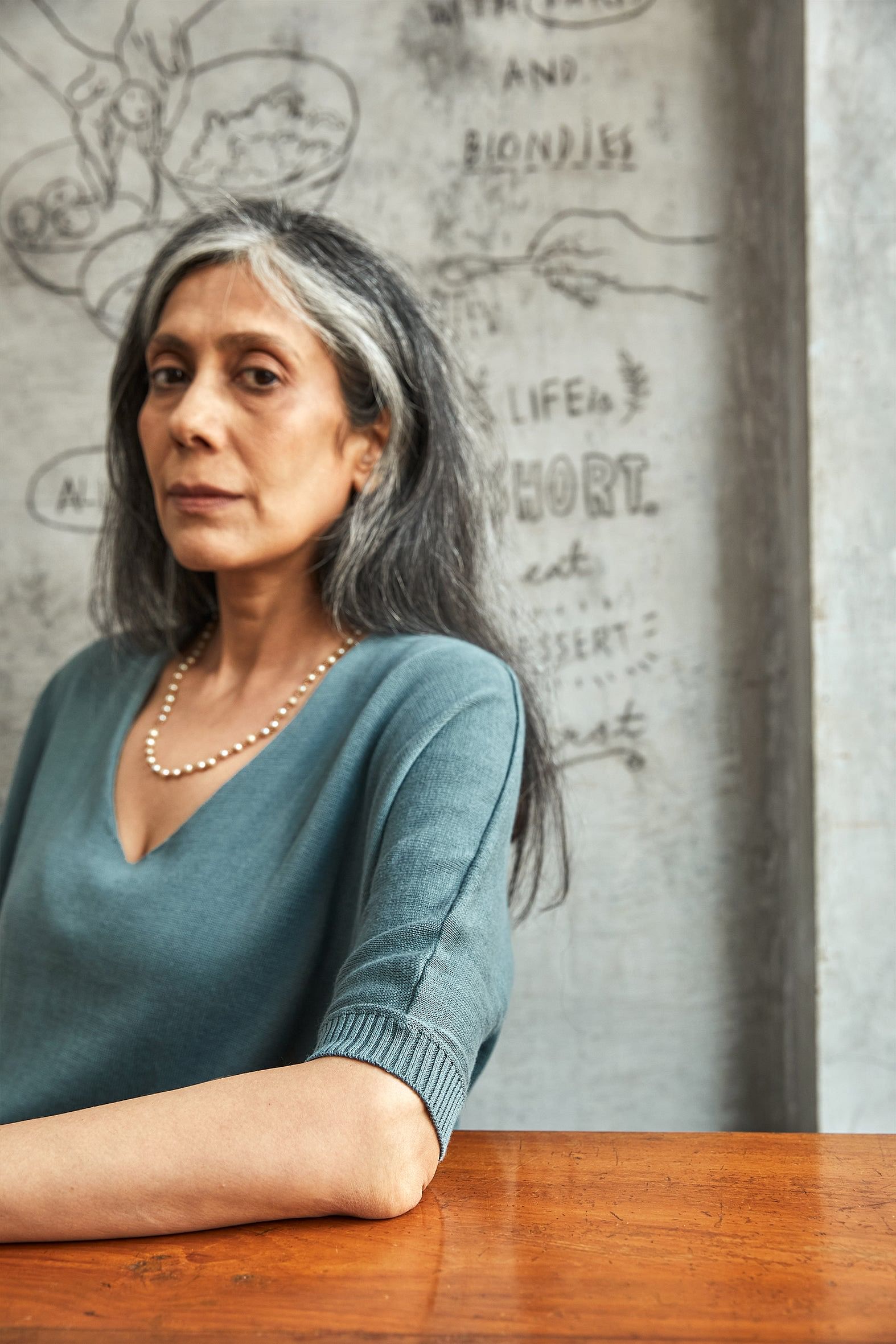 Vintage Blue Wide Top-No Nasties - Organic Cotton Clothing